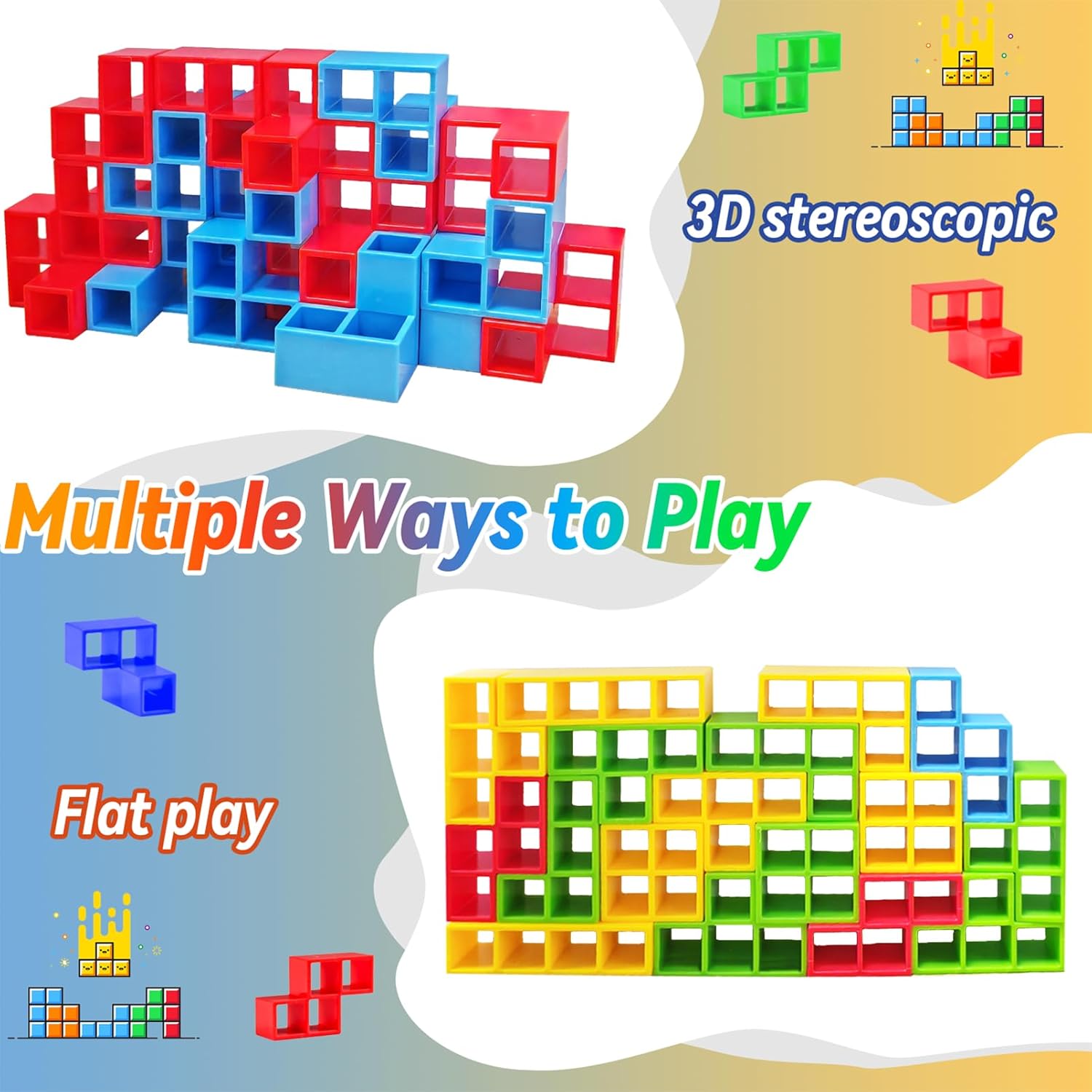 64pcs Hippocampus Tower Stacking Game image 5