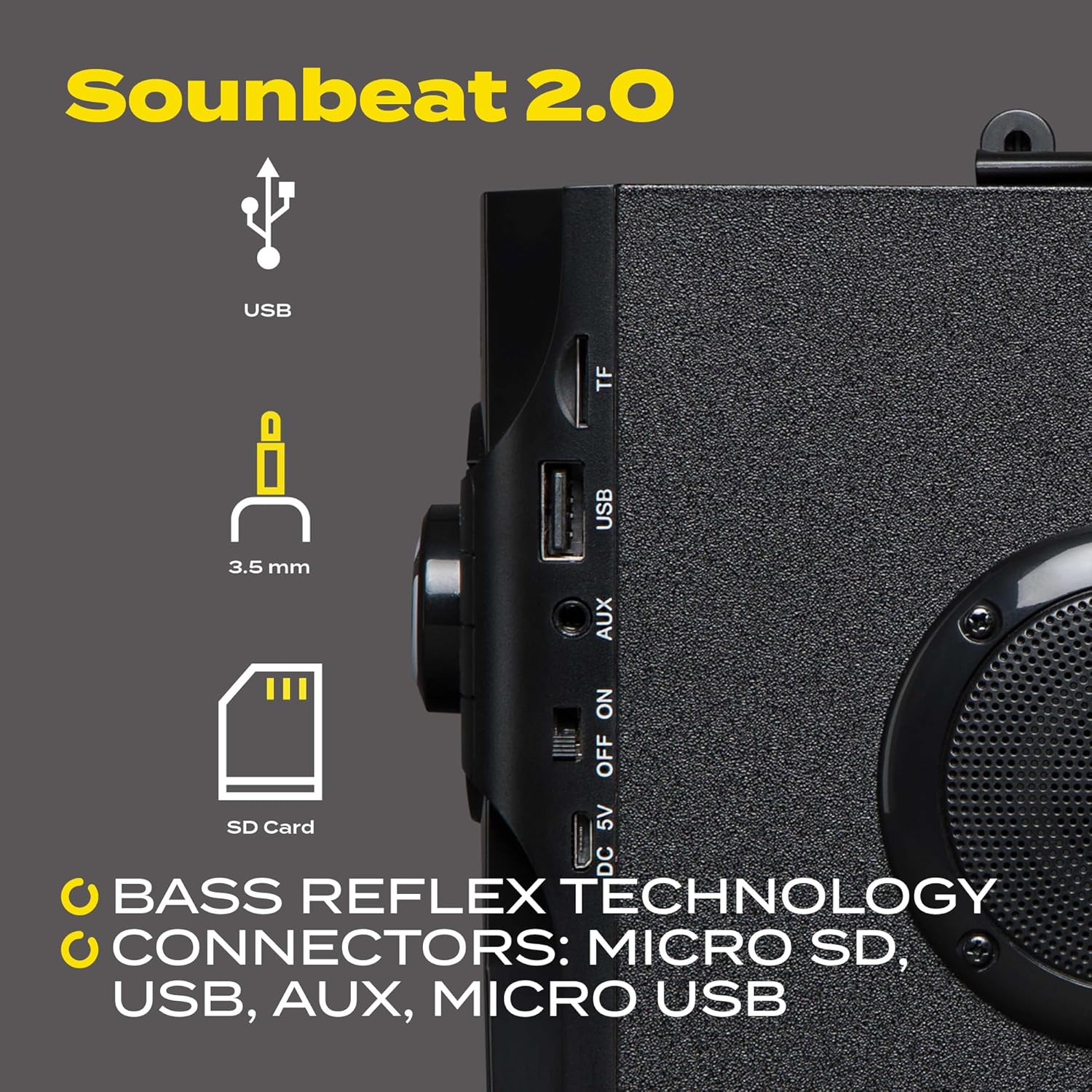 Soundbeat Bluetooth Speaker Portable Bluetooth Speaker Stereo Sound 15W with FM image 5