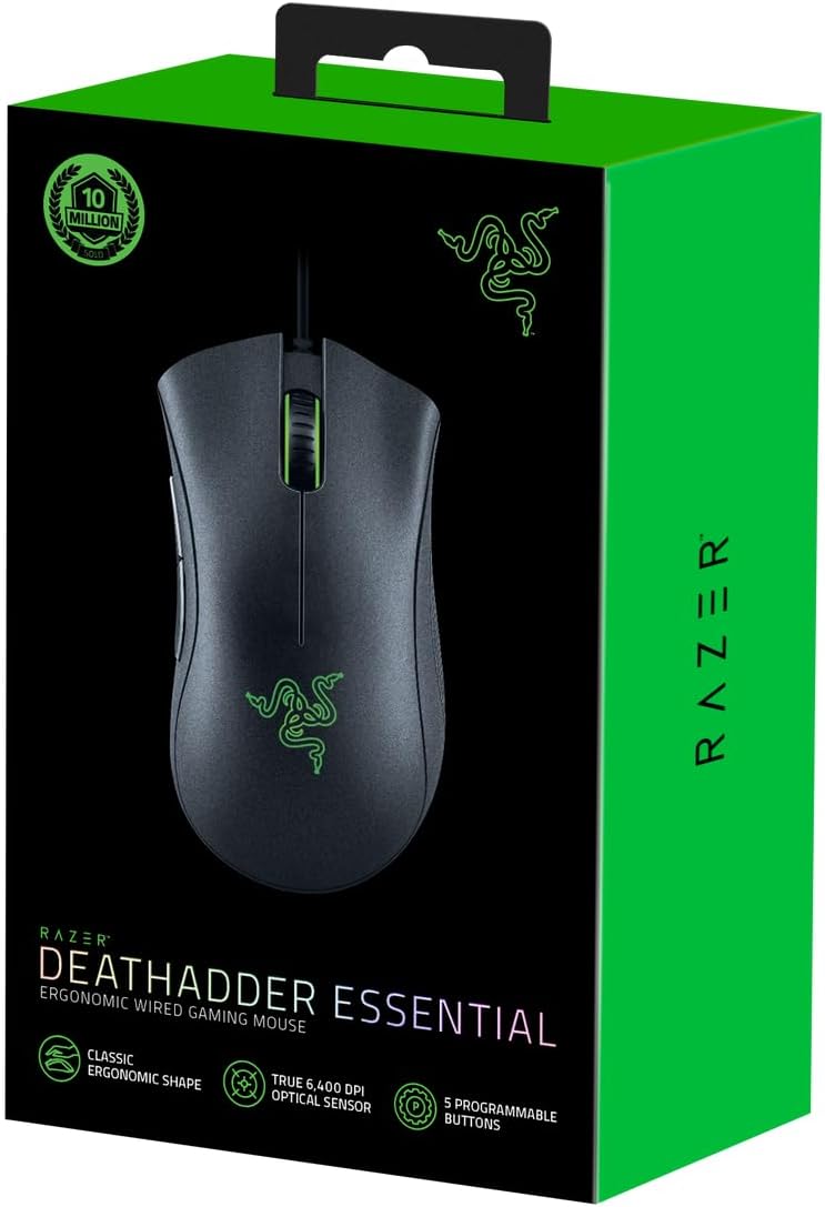 Razer DeathAdder Essential (2021) - Wired Gaming Mouse (Optical Sensor, 6400 DPI image 1