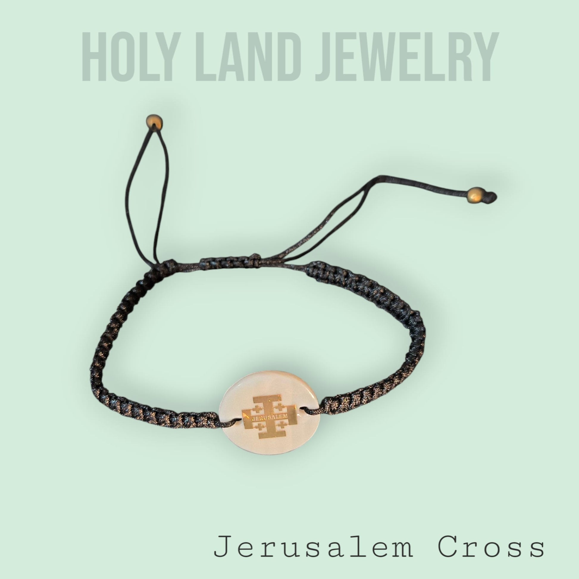Holy Land Jerusalem Cross Bracelet - Handcrafted Red or Black Cord image 4
