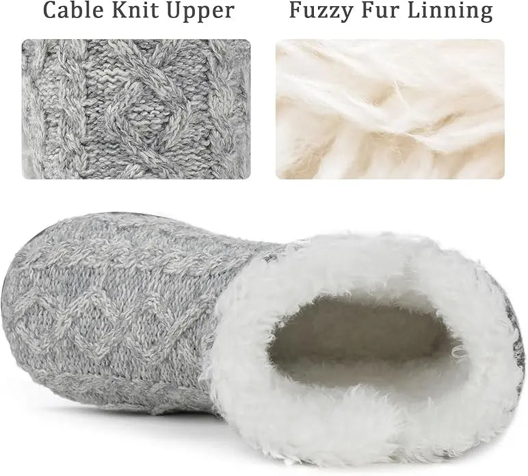 Zizor Ladies Zephin Slipper Boots with Memory Foam & Fur Lining, Light Grey image 2