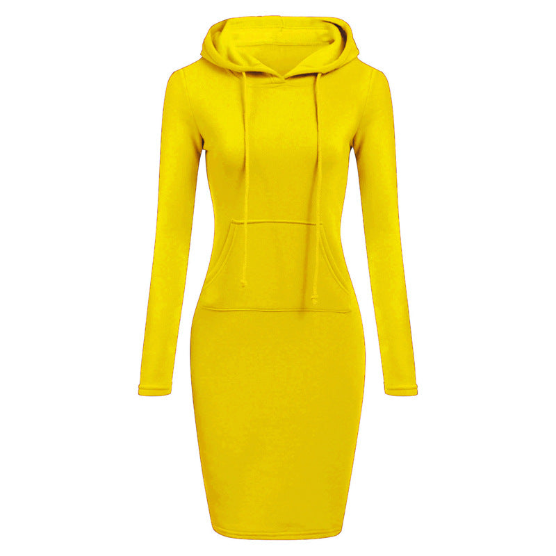 Pocketst Hoodie Dress Slim Womens Dresses Casual Hoodie Sweatshirt Dress image 5