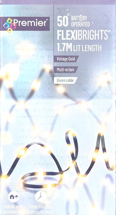 [Pack of 2]50 LED Vintage Gold String Lights – 1.7m Lit Length image 0