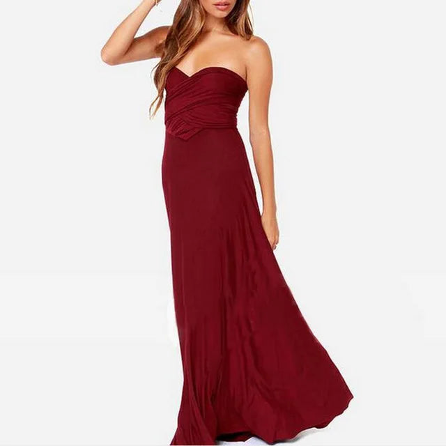Sexy Women Multiway Wrap Convertible Boho Maxi Club Red Dress Bandage Long DresS image 20