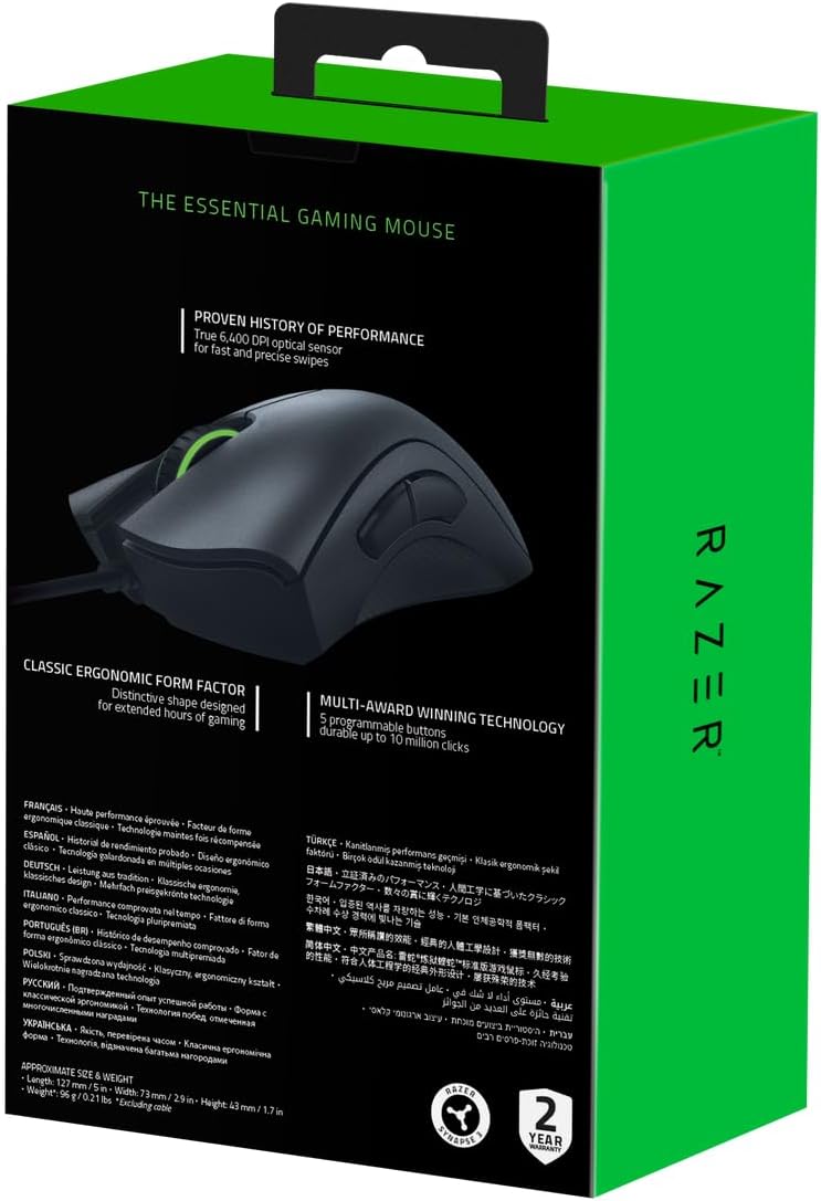 Razer DeathAdder Essential (2021) - Wired Gaming Mouse (Optical Sensor, 6400 DPI image 6