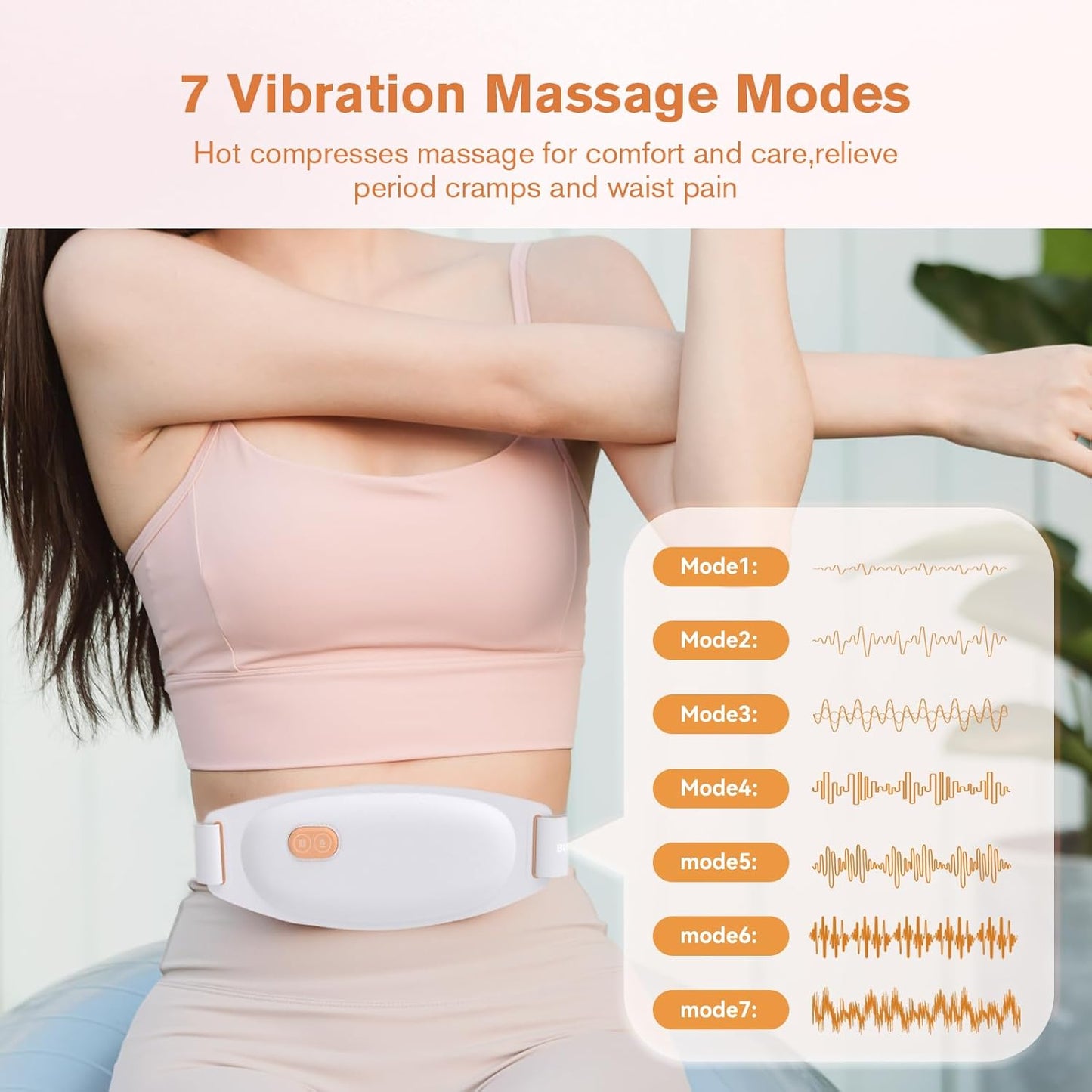 Burn Body Graphene Cordless Heating Pad – Portable Electric Heat & Vibration Bel image 6