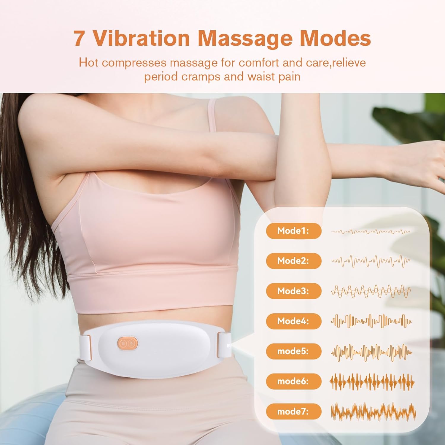 Burn Body Graphene Cordless Heating Pad – Portable Electric Heat & Vibration Bel image 6