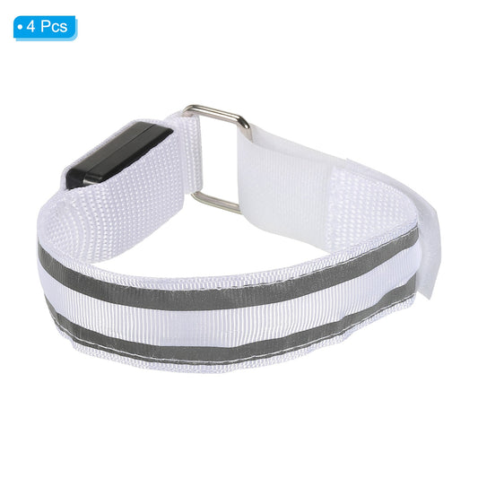 4-Pack Bright LED Light-Up Wristbands for Running, Cycling, Night Safety Glow image 0