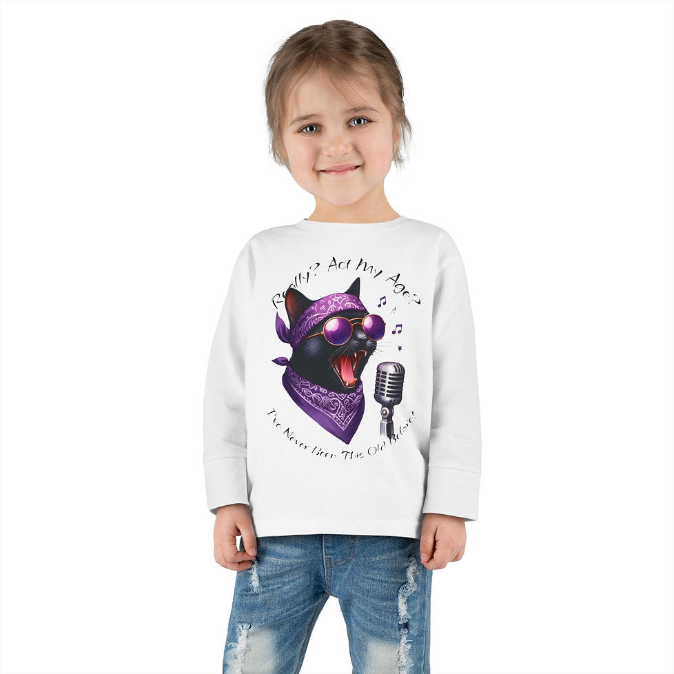Rockin' Cattytude Toddler Long Sleeved Jersey Tee image 12
