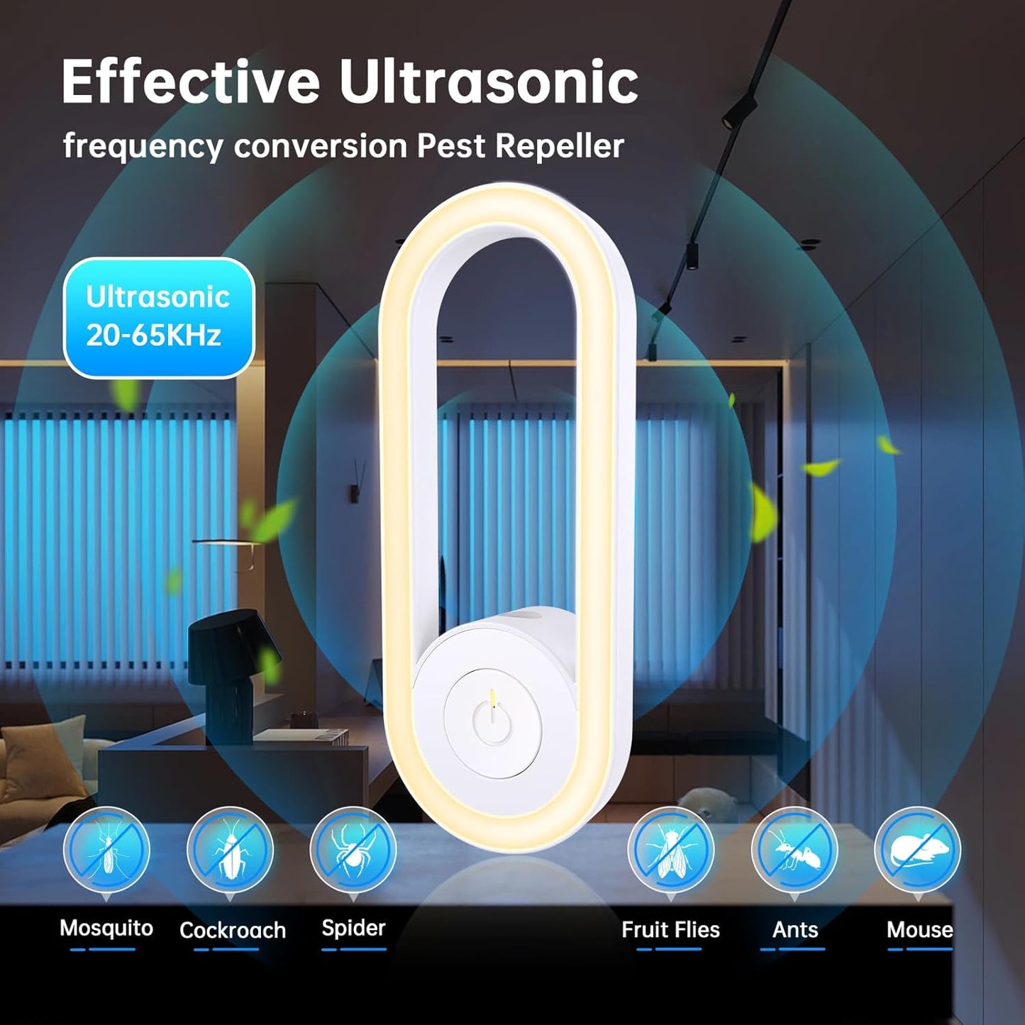 Ultrasonic Pest Repeller 4 Pack, Electronic Pest Repeller Control Plug in for In image 6