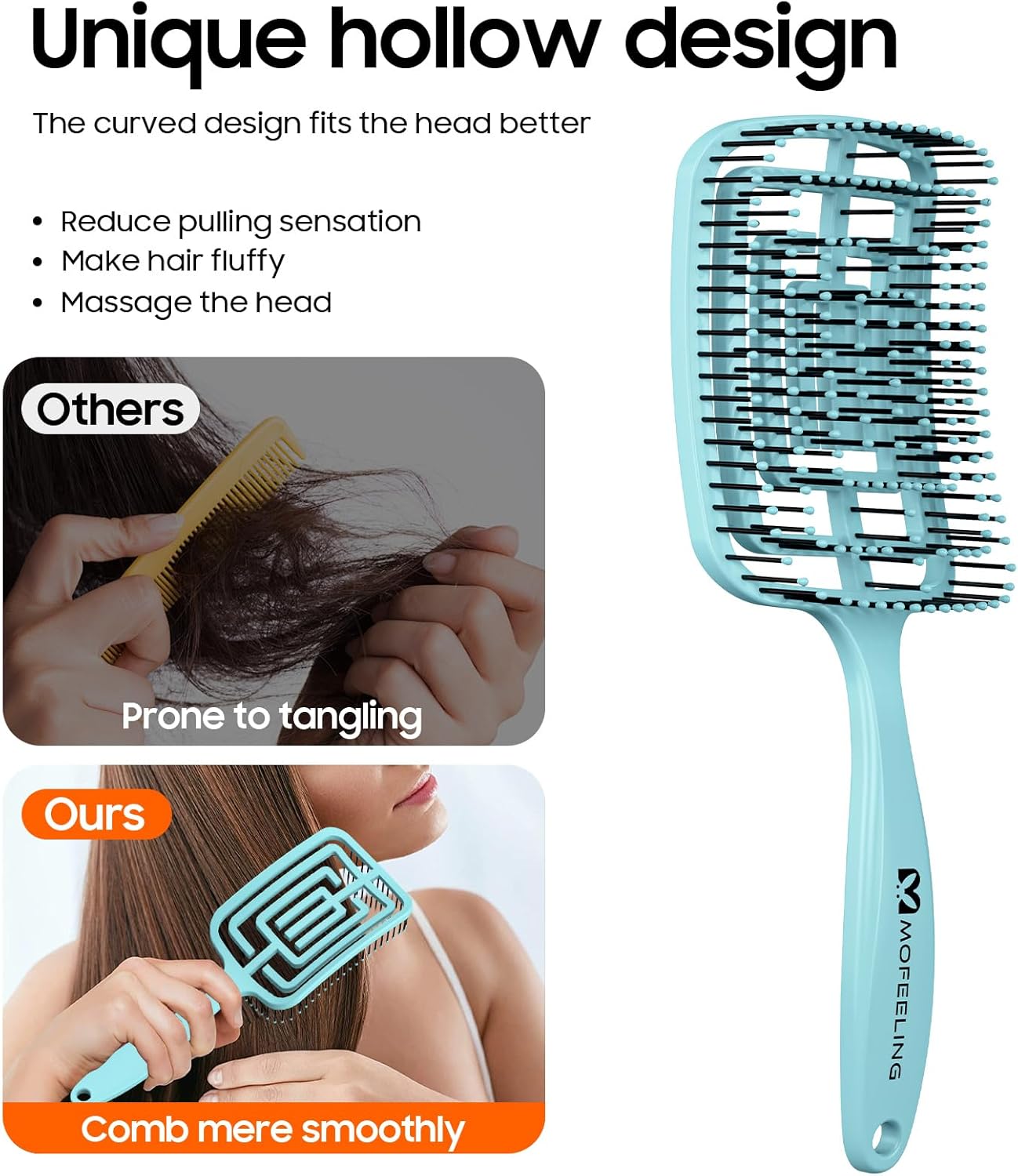 MOFEELING Hair Brush, Ultimate Detangler Hairbrush for Women Men for Wet & Dry H image 1
