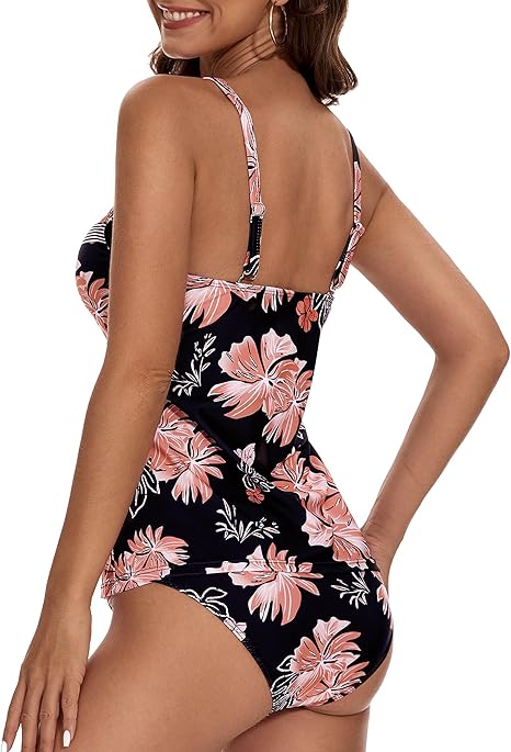 Aottori Tankini Sets for Women UK Ladies Printed Tankinis Swimwear with Shorts image 3