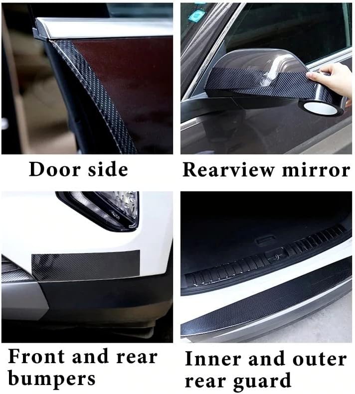 Durable Carbon Fiber Car Wrap Vinyl - Bumper & Door Sill Protector image 10