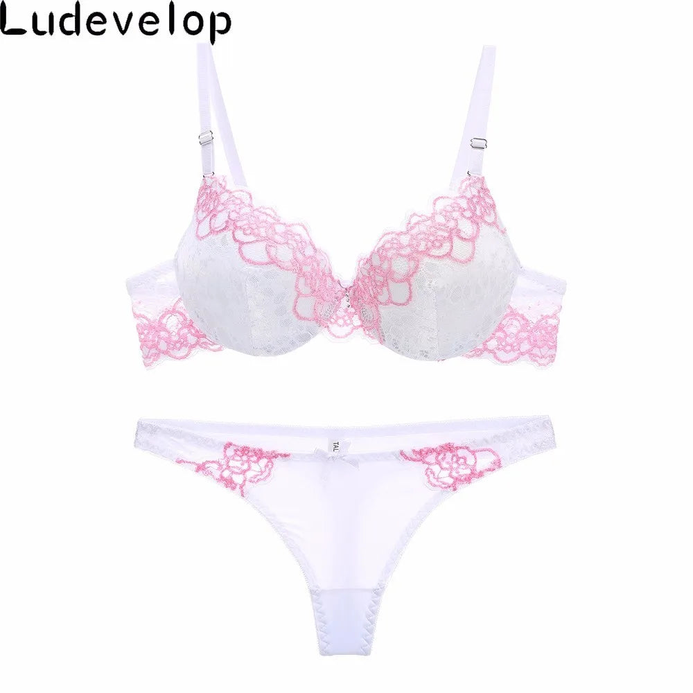 New Sexy Brassiere Lady Push Up Bra Set Lace Embroidery Bralette Underwear image 5