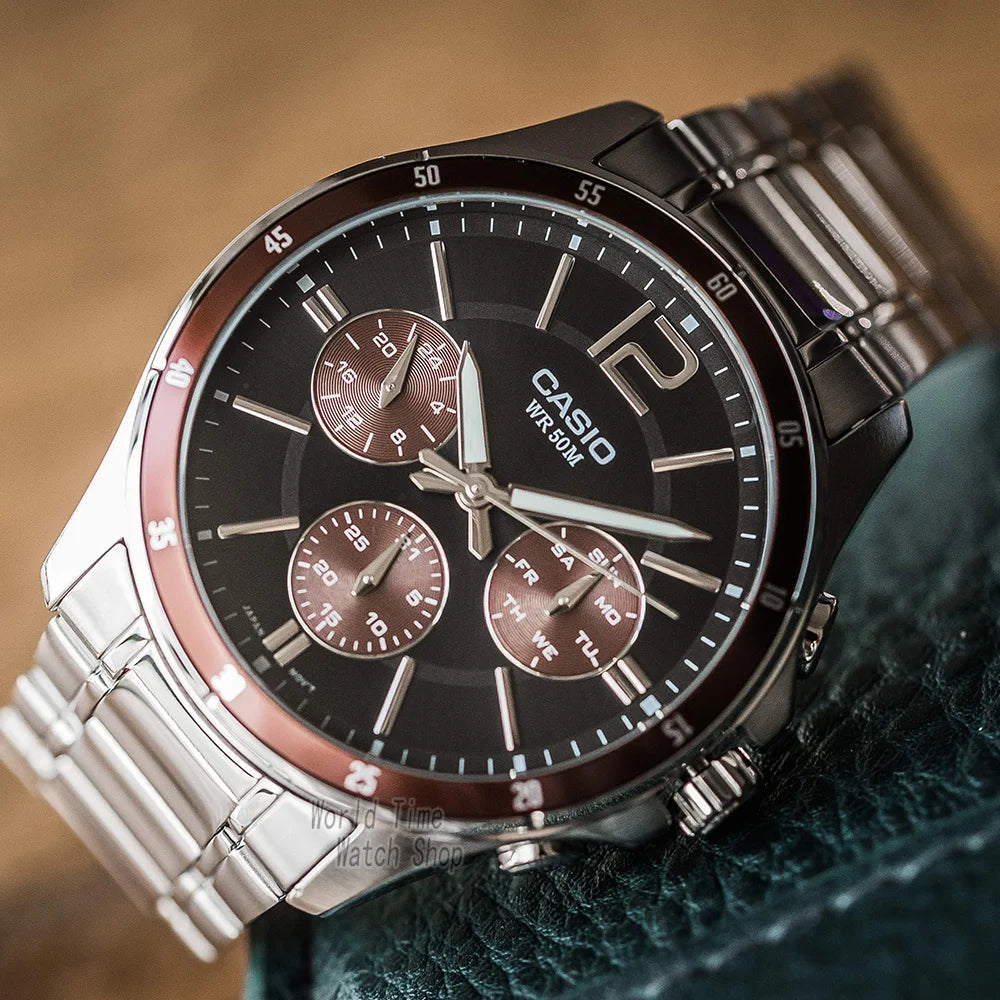 Casio Watch Wrist Watch Men Top Brand Luxury Set Quartz Watche 50m Waterproof image 2