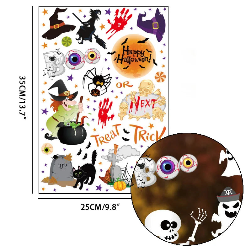 Halloween Decoration Horrible Bloody Handprint Stickers Halloween Window Wall image 7