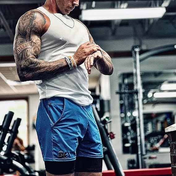 BROKIG Mens Stable Gym Compression Shorts, 2 Pack Lightweight Performance Base image 5