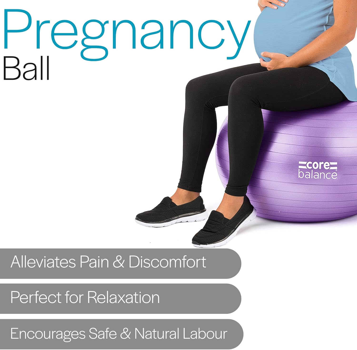 Core Balance Pregnancy Ball Anti Burst For Birthing Labour Pre Natal Exercise Wi image 6