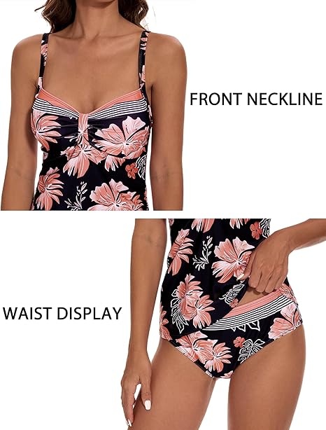 Aottori Tankini Sets for Women UK Ladies Printed Tankinis Swimwear with Shorts image 5