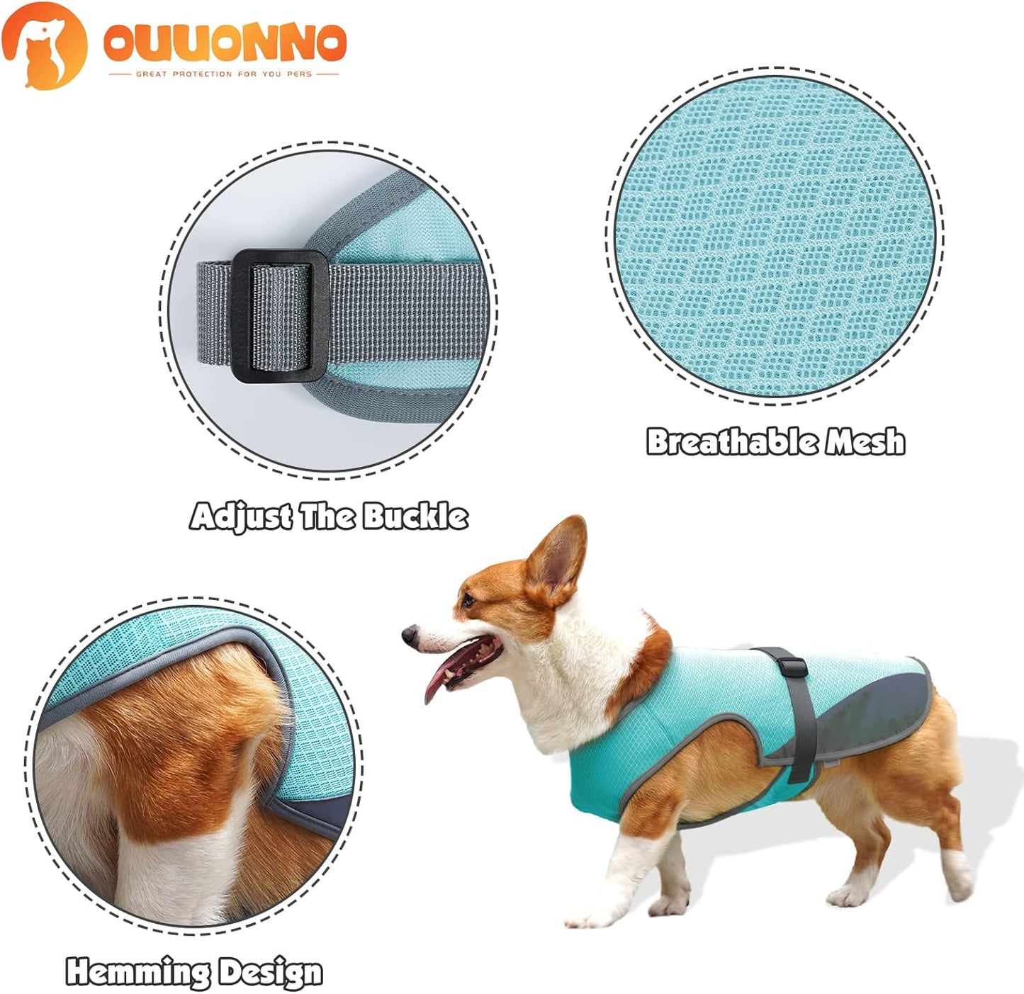oUUoNNo Dog Cooling Vest,Cooling Vest for Dogs,Cooling Jacket,Pet Cooling Vest image 4