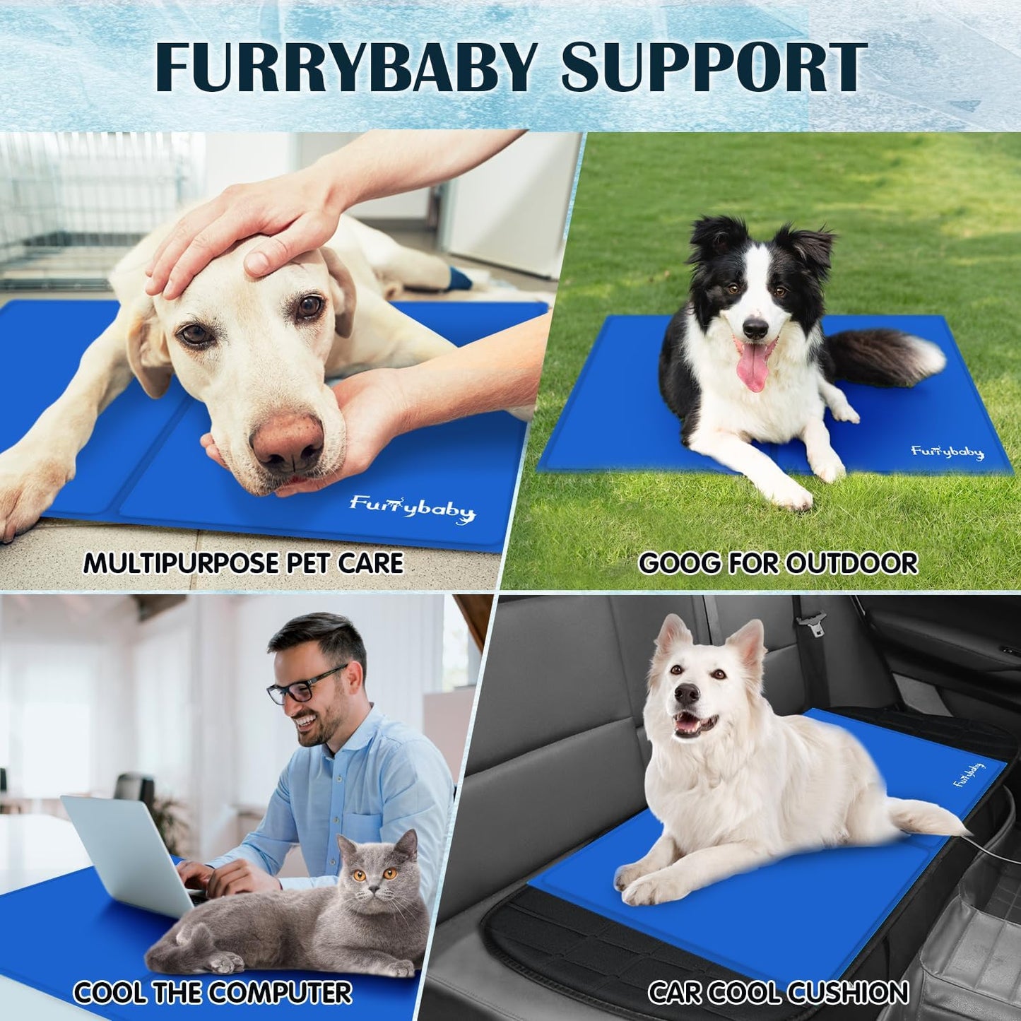 Furrybaby Dog Cooling Mat, Pet Bed Dog Mat Self-Cooling Pad image 2