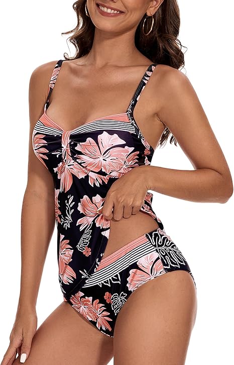 Aottori Tankini Sets for Women UK Ladies Printed Tankinis Swimwear with Shorts image 1