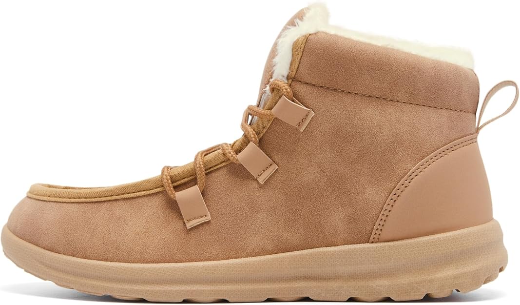 Heiiwarm Mens Womens Snow Boots Lace Up Fur Lined Anti-Slip Winter Shoes image 7