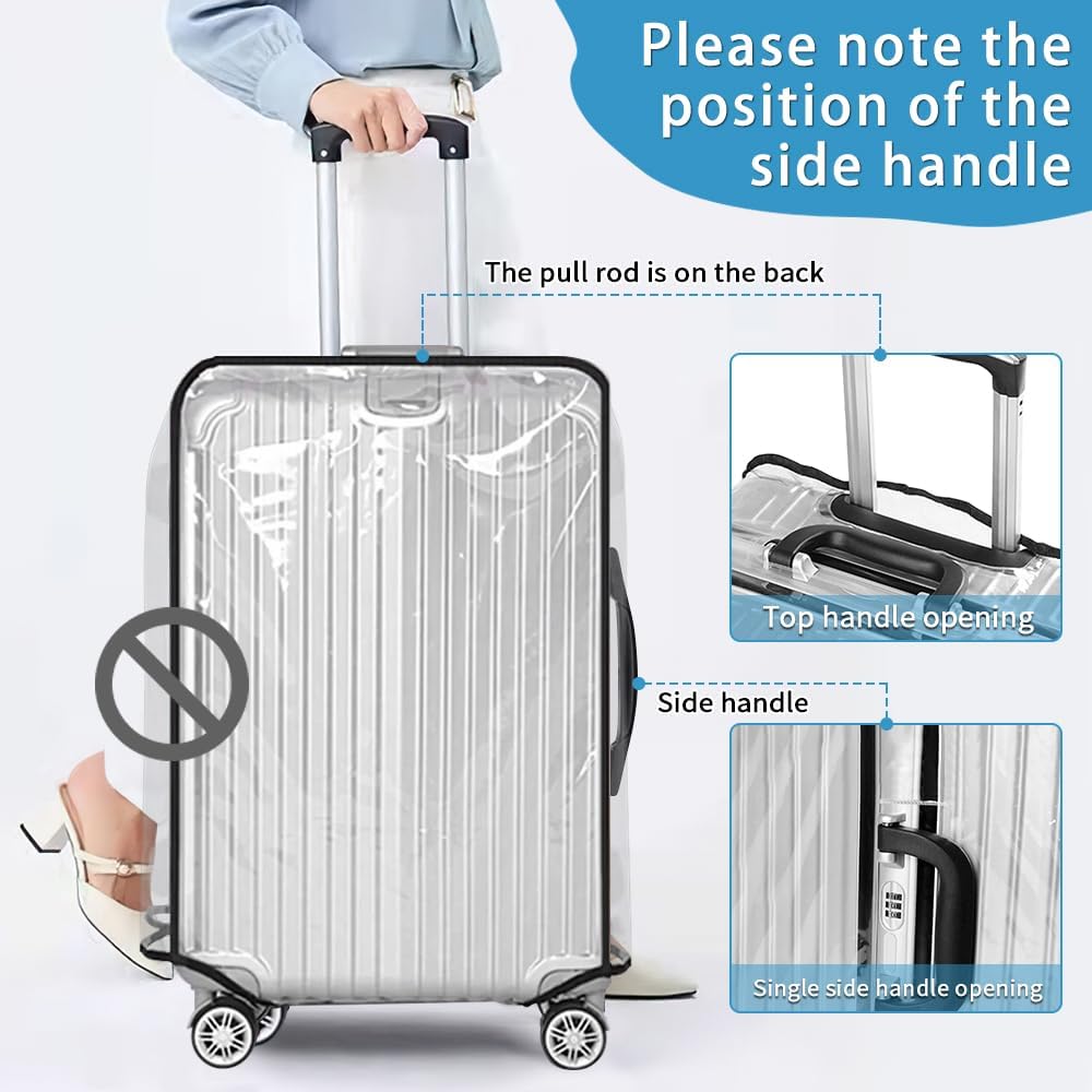 Yotako Durable Clear PVC Suitcase Cover for 20-30 Inch Wheeled Luggage image 5