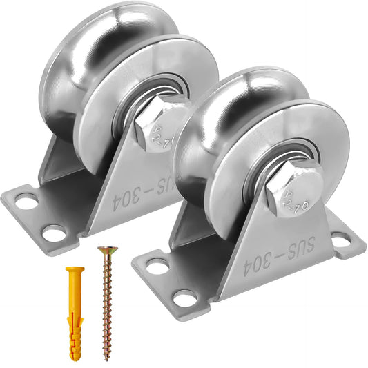 U-Type pulley 2pcs steel pulley blocks image 0