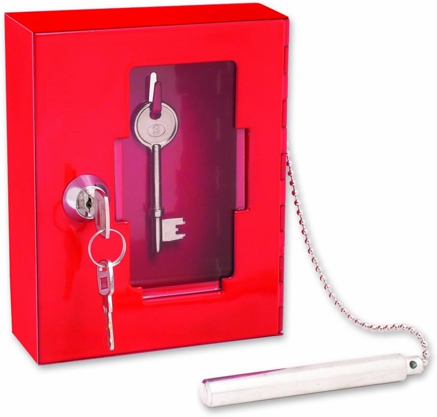 Sterling EB01 Emergency Key Box, with Brak Glass Hammer,Red,120mm x 150mm x 40mm image 0