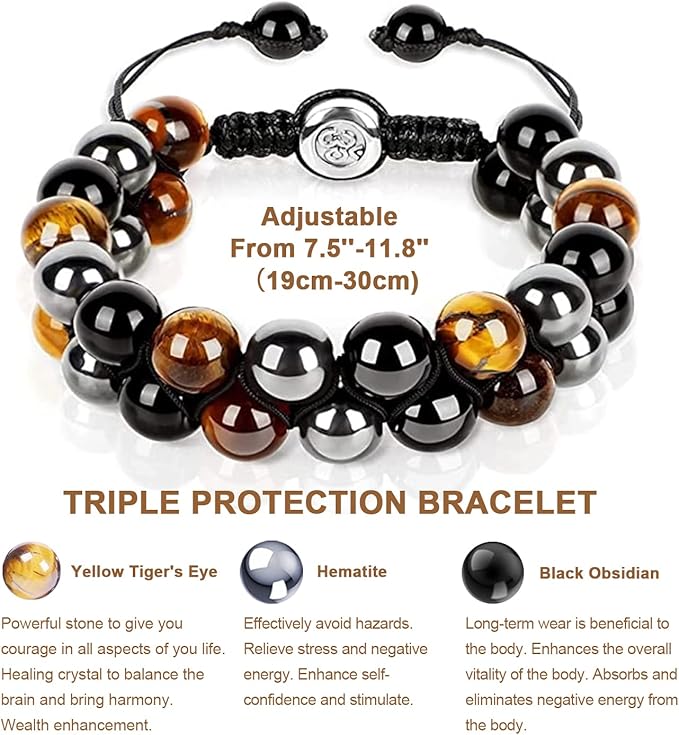 TRIPLE PROTECTION STONE BRACELET  THE EVIL EYE SET image 4