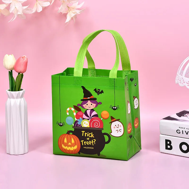 1-60pcsTrick or Treat Bags Halloween Tote Bag With Handle Halloween Party Kids image 8