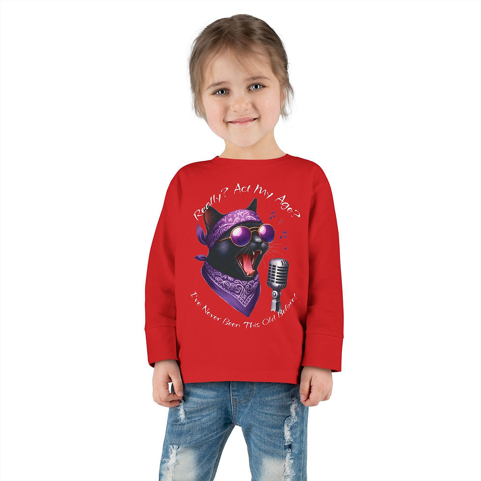 Rockin' Cattytude Toddler Long Sleeved Jersey Tee image 22