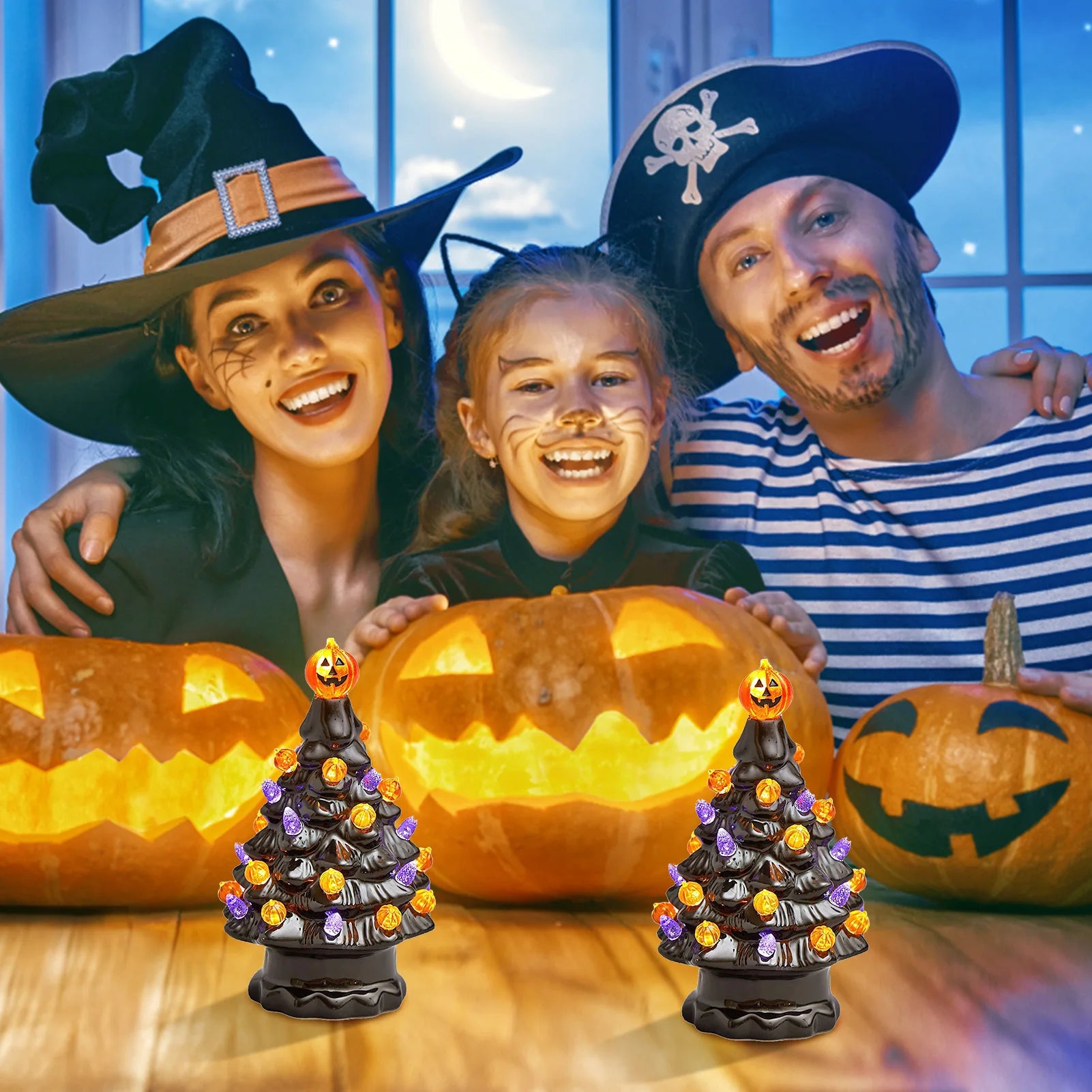 Halloween LED Tree Table Centerpiece Halloween Decor Ceramic Tree Christmas Tree image 3