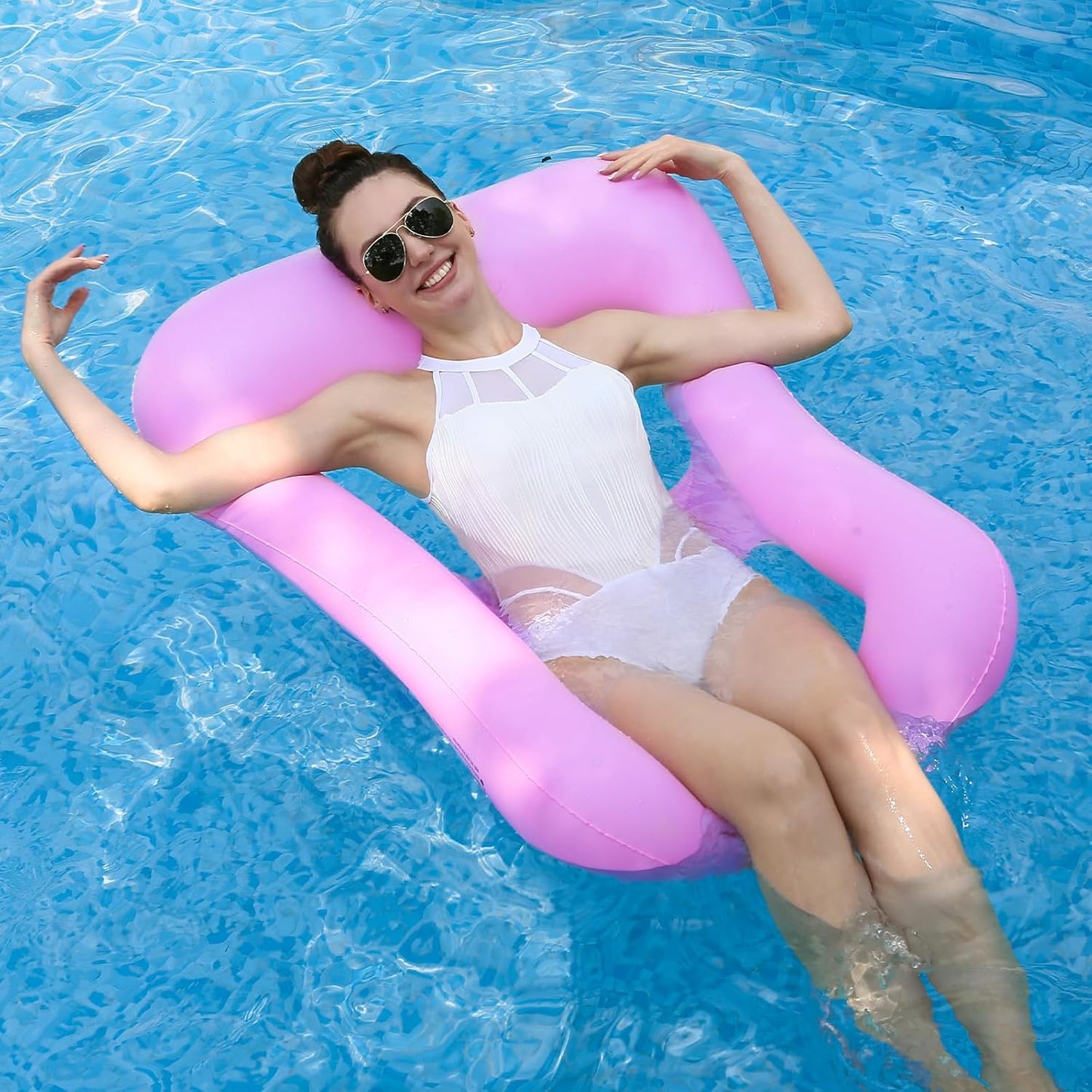 Inflatable Pool Lounge Chair Float – Ergonomic Water Hammock Recliner for Adults image 10