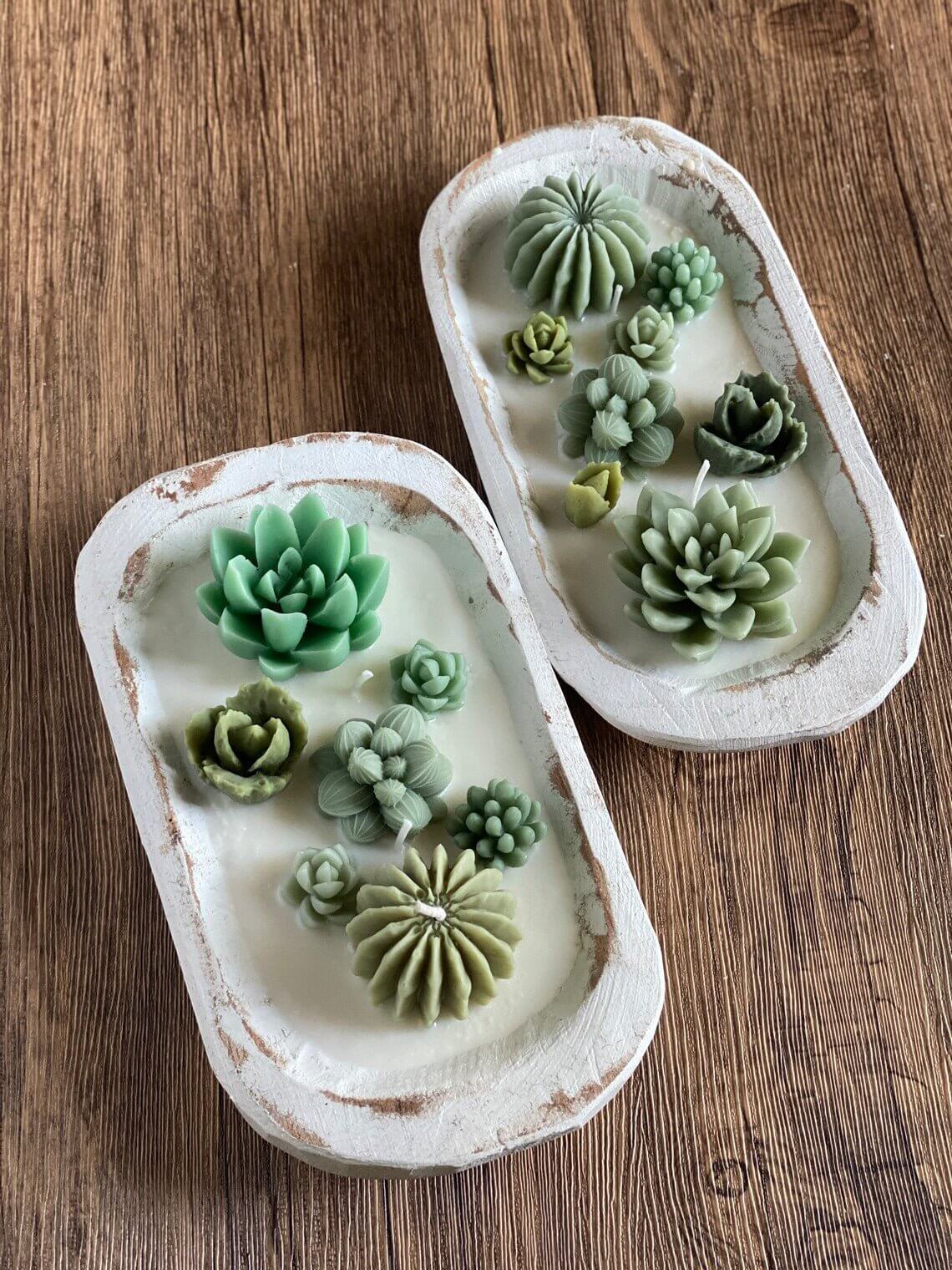 Arizona Dream Cactus Wooden Bowl Candle - Scented Garden Candle in Natural Wood image 2