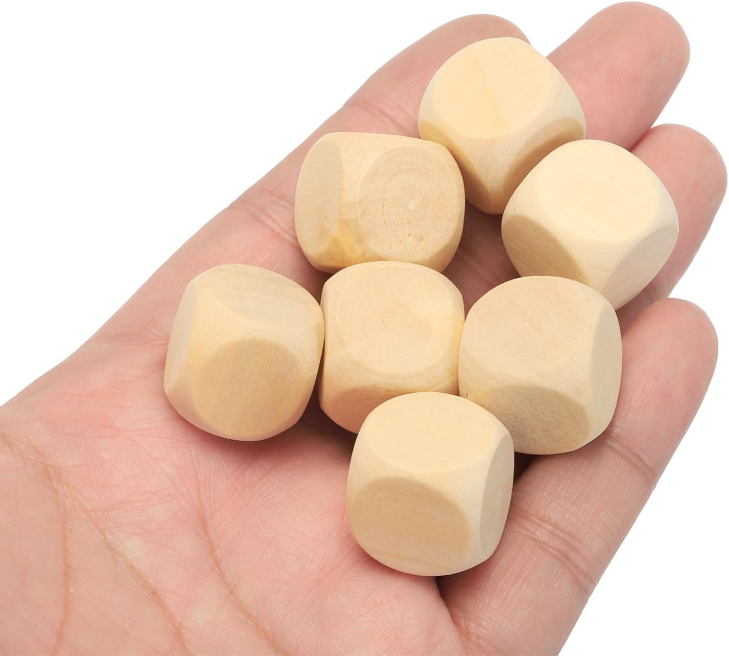 120-Pack 18mm Unfinished Wooden Blank Dice Cubes, Smooth 6-Sided Craft Blocks image 1