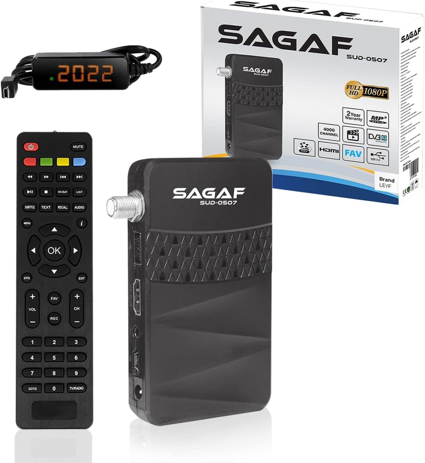 LEYF & Sagaf SUD-0507 Mini Satellite Receiver DVB-S2 Full HD 1080p Digital RCVR image 0