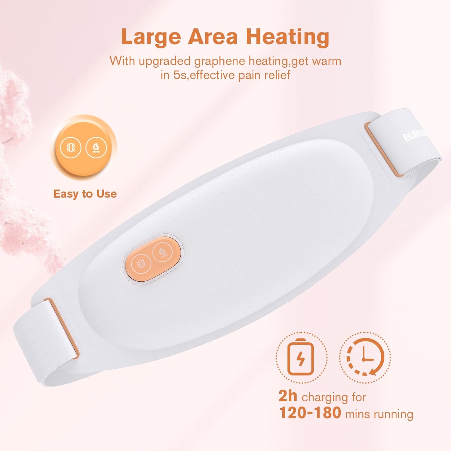 Burn Body Graphene Cordless Heating Pad – Portable Electric Heat & Vibration Bel image 2