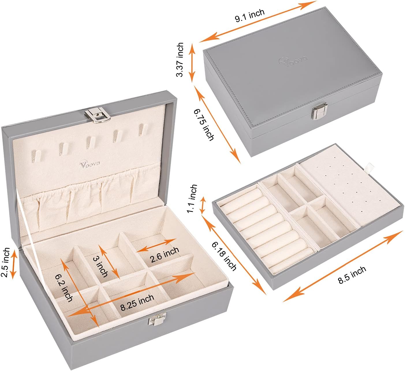 Voova Jewellery Box Organiser for Women Girls image 5