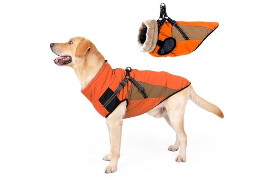 HEYWEAN Waterproof Dog Coat with Reflective Harness image 0