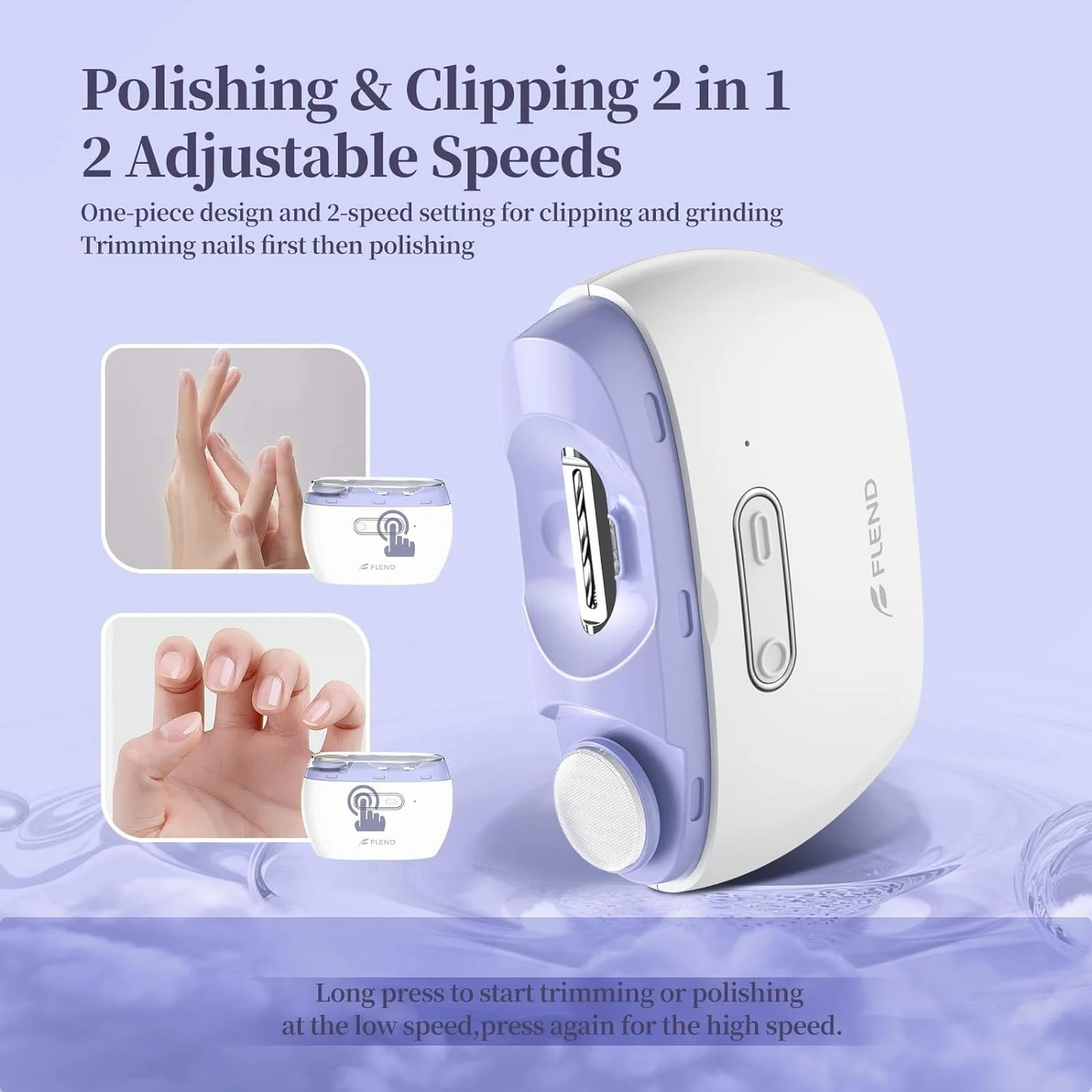Flend Electric Nail Clipper,2-in-1 Automatic Nail Clipper,Electric Nail Grinder image 2
