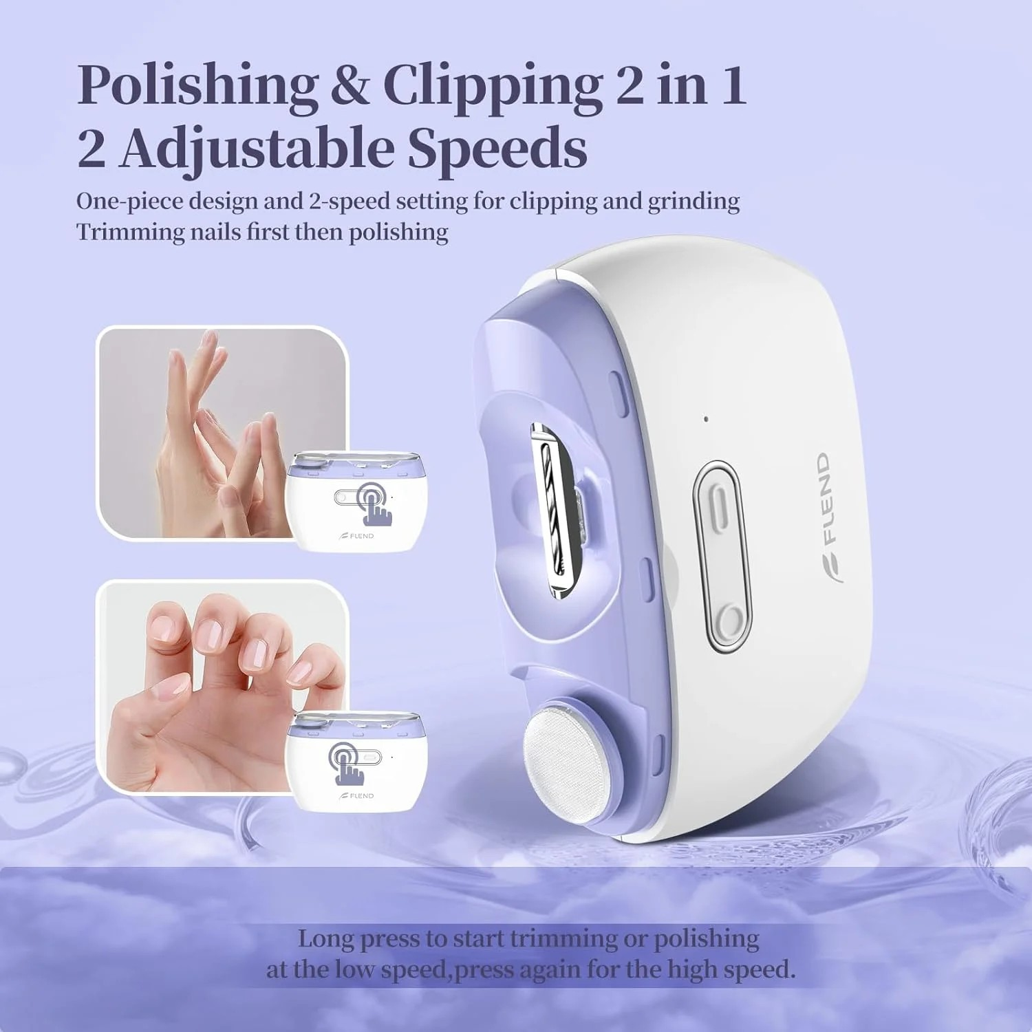Flend Electric Nail Clipper,2-in-1 Automatic Nail Clipper,Electric Nail Grinder image 2