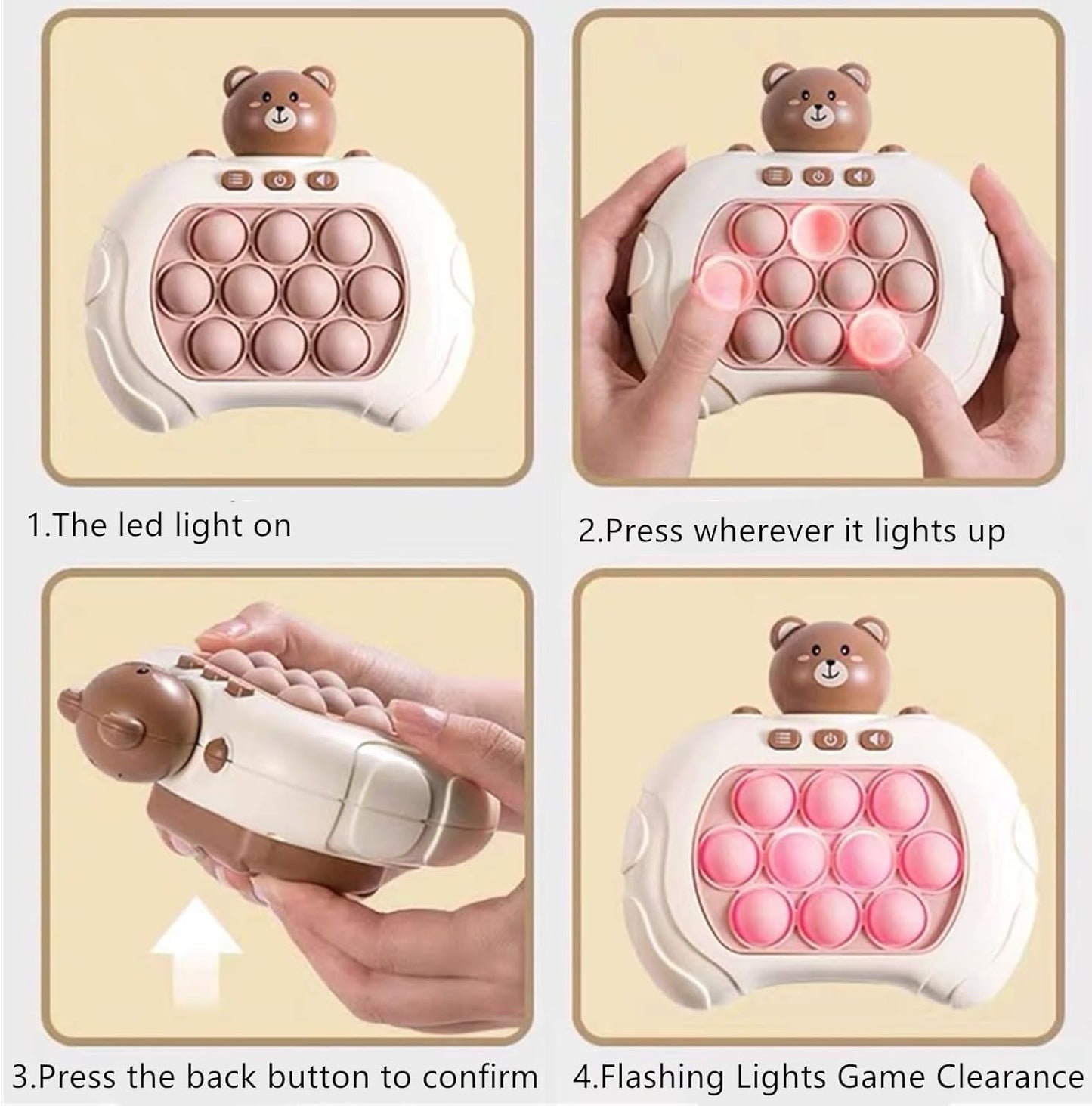 Tap Pop Tap Smart Fidget, Breakthrough Puzzle Machine Game Light Up Pattern image 2