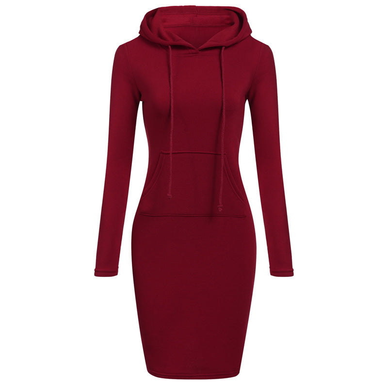 Pocketst Hoodie Dress Slim Womens Dresses Casual Hoodie Sweatshirt Dress image 4