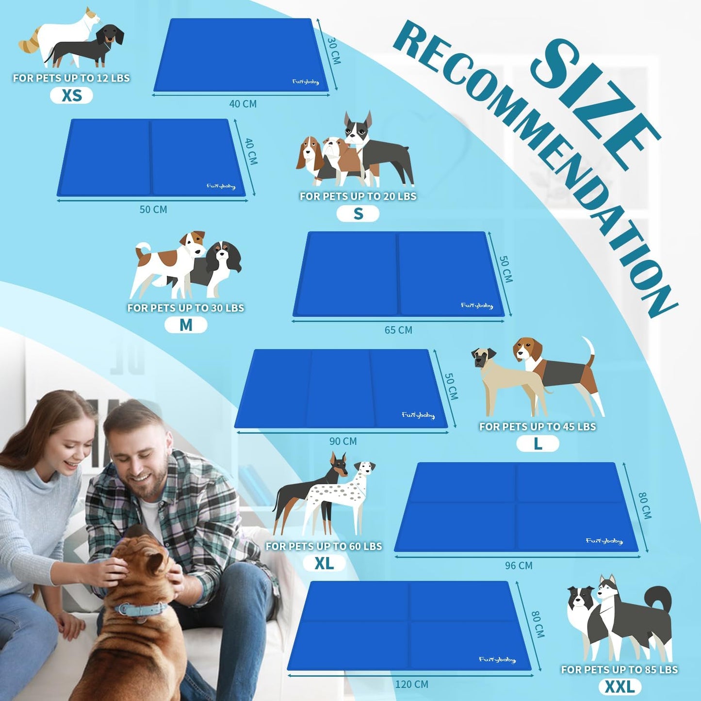 Furrybaby Dog Cooling Mat, Pet Bed Dog Mat Self-Cooling Pad image 3