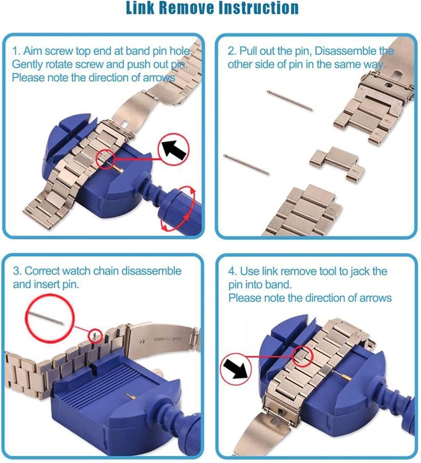 iBazal 22mm Watch Strap Metal Wrist Bands Steel Compatible with Samsung Galaxy image 9