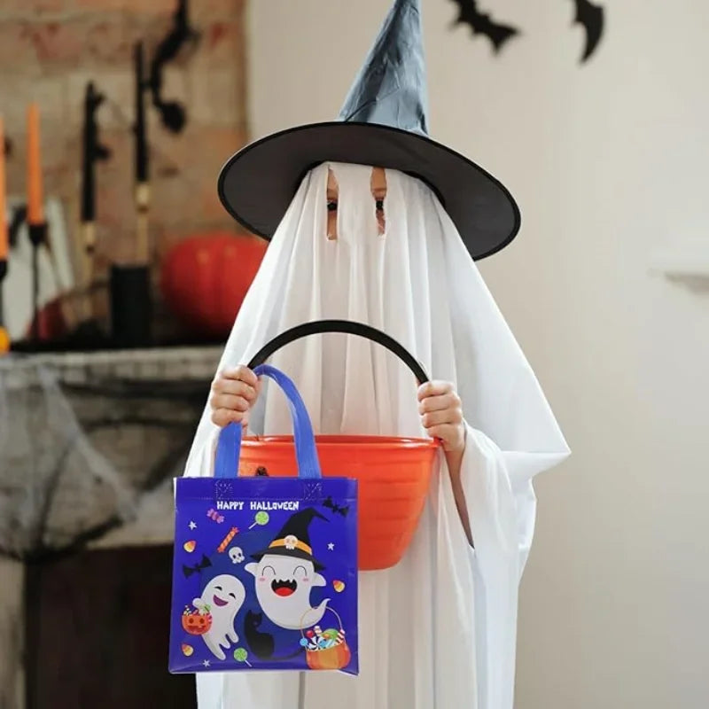 1-60pcsTrick or Treat Bags Halloween Tote Bag With Handle Halloween Party Kids image 3