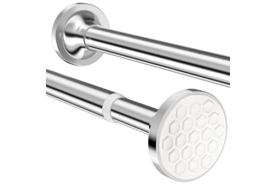 2m Shower Pole Extendable Curtain Poles Stainless Steel 2m long image 0