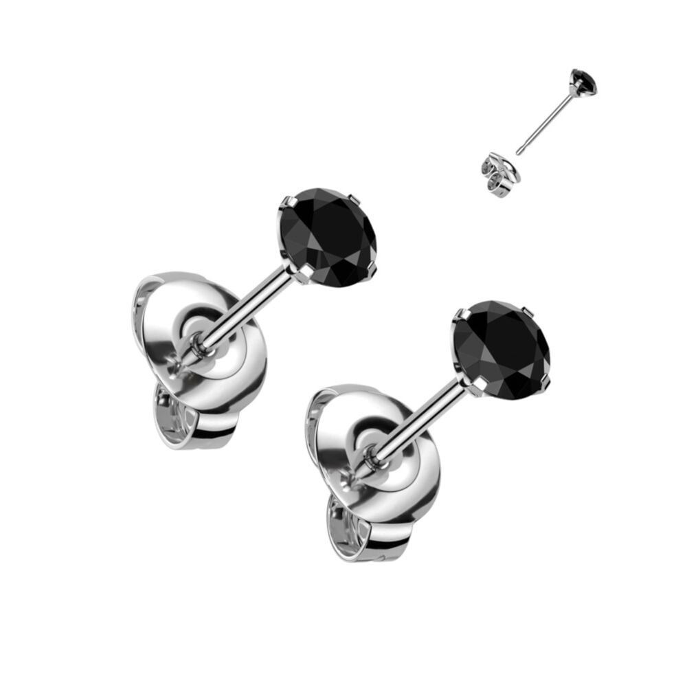 Dainty Hypoallergenic Titanium Stud Earrings with Brilliant Claw-Set Crystals image 8